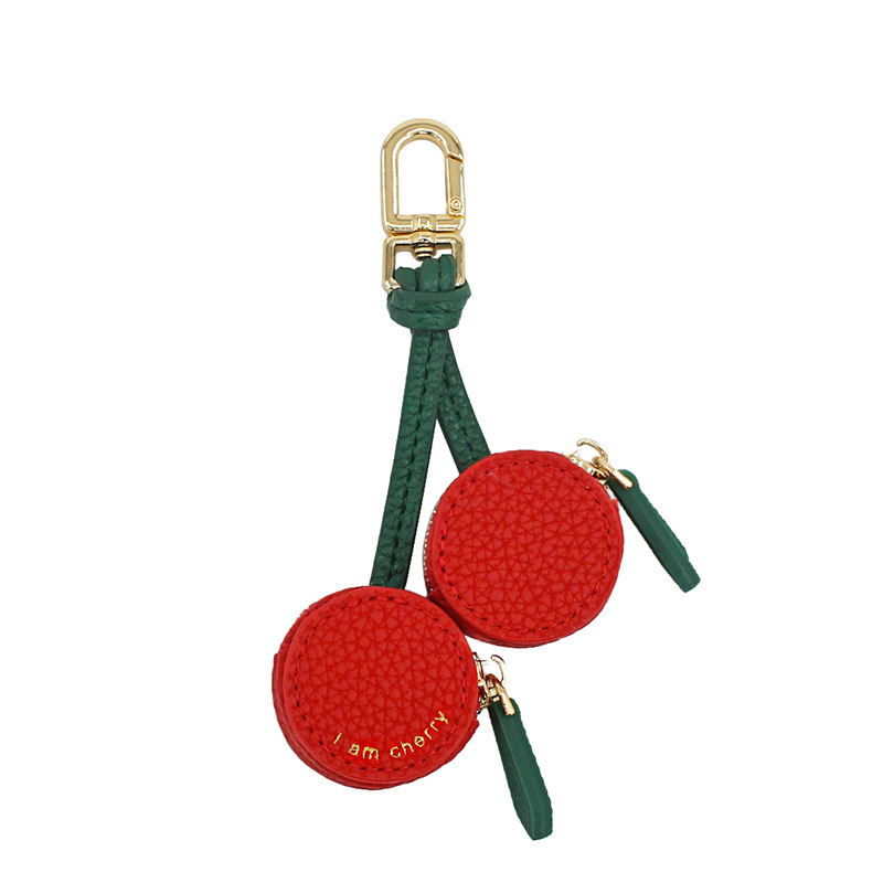 Cute Fruit Mini Coin Purse Keychain, Strawberry Pattern Small Wallet Bag Pendant Gift