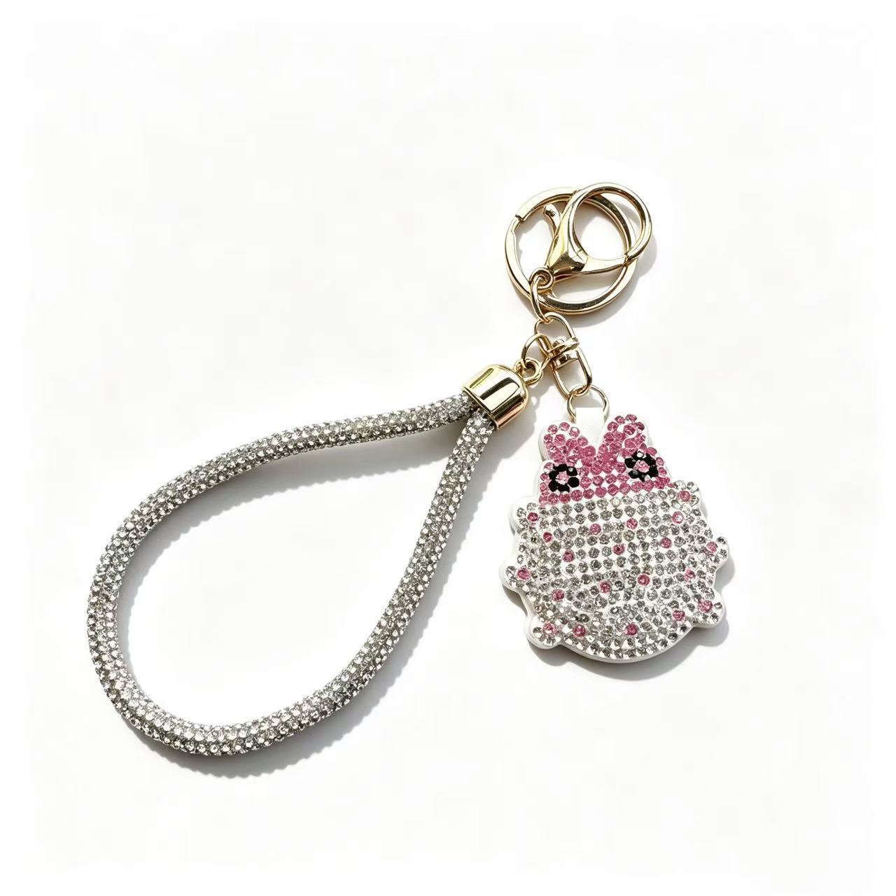 Rhinestone-encrusted beetle keychain