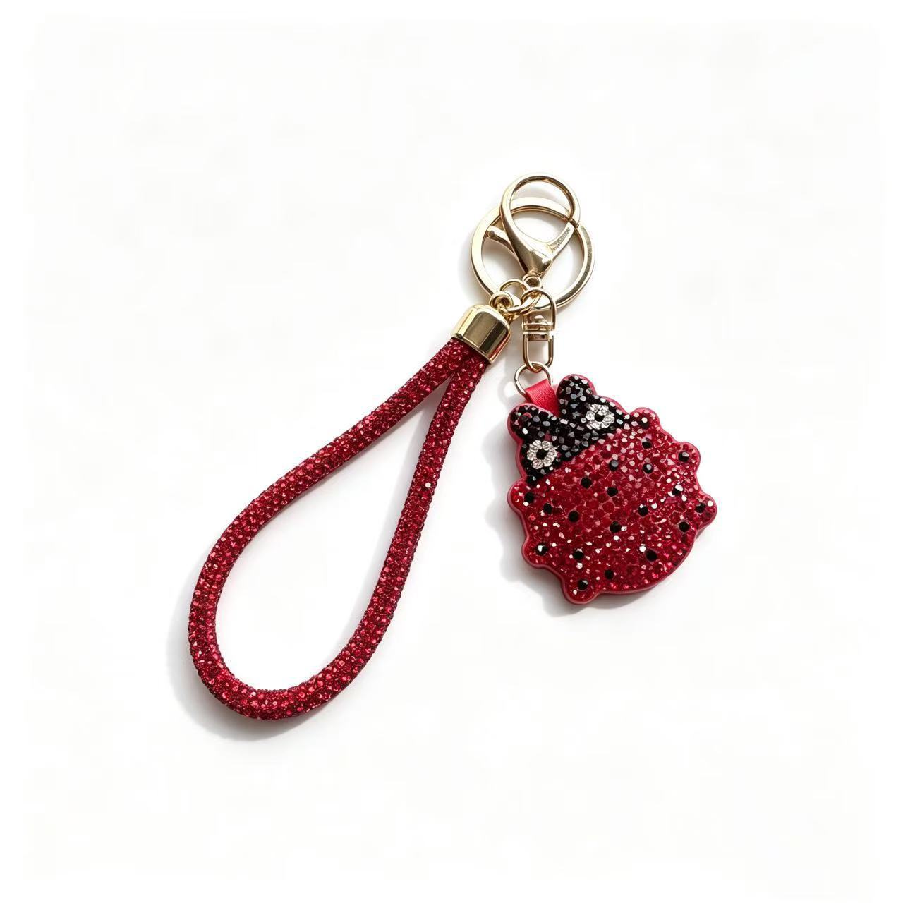 Rhinestone-encrusted beetle keychain