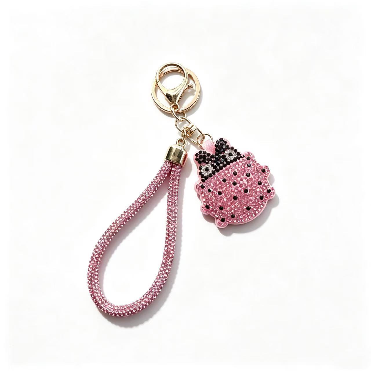 Rhinestone-encrusted beetle keychain