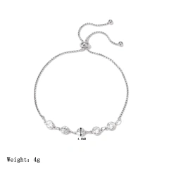 Ins Wind Light Luxury Niche Personality Zircon Adjustable Pull Bracelet 18K Gold Plated Waterproof Stainless Steel YF8293