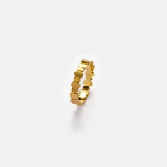 High Quality Waterproof Stainless Steel 18K Gold Plated Oval Splicing Ring Personalized Casual Style Non Tarnish YF6070