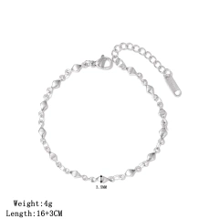 2025 Autumn Collection Niche Luxury Cut Surface Electroplated Bracelet Anklet 18K Gold Plated Waterproof Stainless Steel YF8292