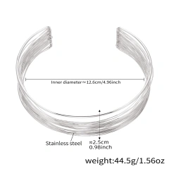 Exaggerated Winding Brushed Collar Bracelet Ring Jewelry Set 18K Gold Plated Waterproof Stainless Steel YF8252