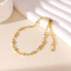 2025 Autumn Collection Niche Luxury Cut Surface Electroplated Bracelet Anklet 18K Gold Plated Waterproof Stainless Steel YF8292