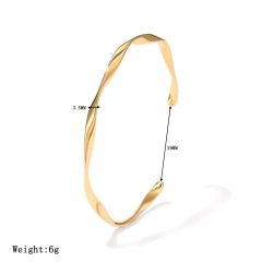 Neutral Stainless Steel 18K Gold Plated Irregular Open-End Mobius Love Waterproof Bracelet Gift YF6653