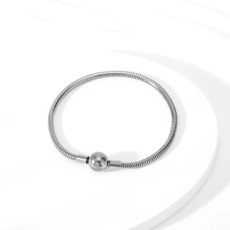 Personalized Fashion Glossy Soft Snake Bone Bracelet 18K Gold Plated Waterproof Stainless Steel Bracelet for Couple YF8085