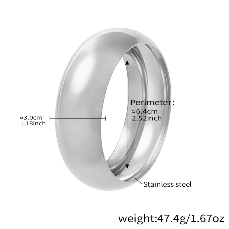Fine Polished Spherical Widened Bracelet with Metallic Texture 18K Gold Plated Waterproof Stainless Steel YF8165