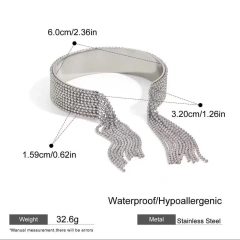 Fashion Temperament Long Fringed Bracelet 18k Gold Plated Waterproof Stainless Steel Bracelet for Women YF8232