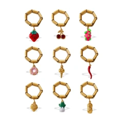 New DIY Pendant Ring Ring Gold Multi Element Pendant Ring Women 18K Gold Plated Waterproof Stainless Steel YF8199