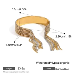Fashion Temperament Long Fringed Bracelet 18k Gold Plated Waterproof Stainless Steel Bracelet for Women YF8232