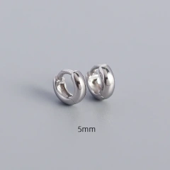 Simple Metal Scenery Round Shape Earrings Stud Earrings 925 Sterling Silver Hypoallergenic Earrings for Gift YF8105