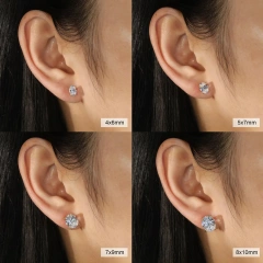 Temperament Oval Super Flash Zircon Stud Earrings 925 Sterling Silver Hypoallergenic Earrings for Gift YF8090