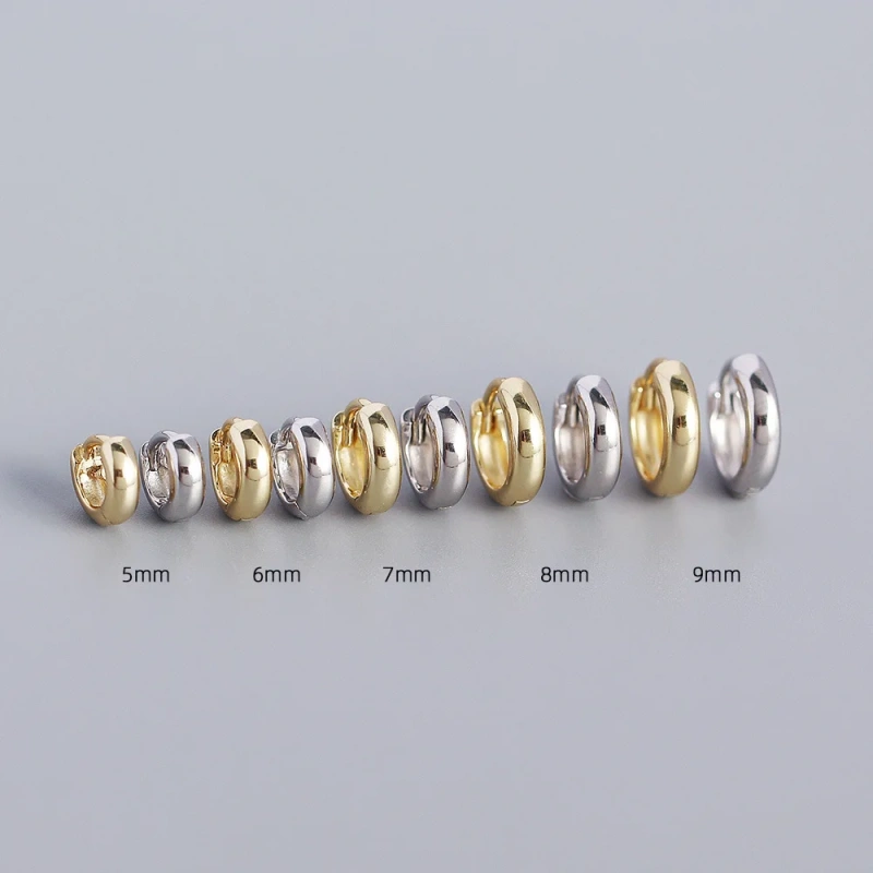 Simple Metal Scenery Round Shape Earrings Stud Earrings 925 Sterling Silver Hypoallergenic Earrings for Gift YF8105
