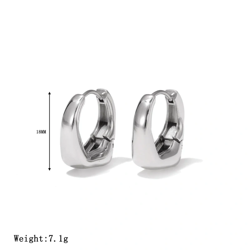Simple Personality Ring Gold Delicate Earring 18K Gold Plated Waterproof Stainless Steel YF8237