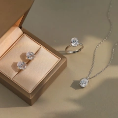 Temperament Oval Super Flash Zircon Stud Earrings 925 Sterling Silver Hypoallergenic Earrings for Gift YF8090