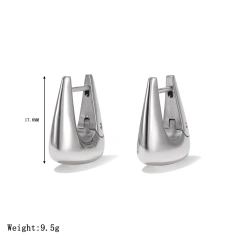 Minimalist Temperament Texture Square Earrings Water Drop Earrings 18K Gold Plated Waterproof Stainless Steel YF8233
