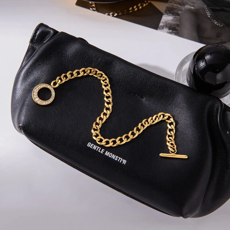 New Stainless Steel Waterproof Women Jewelry 18K Gold Plated Non Tarnish Zircon OT Clasp Chain Bracelet YF6641
