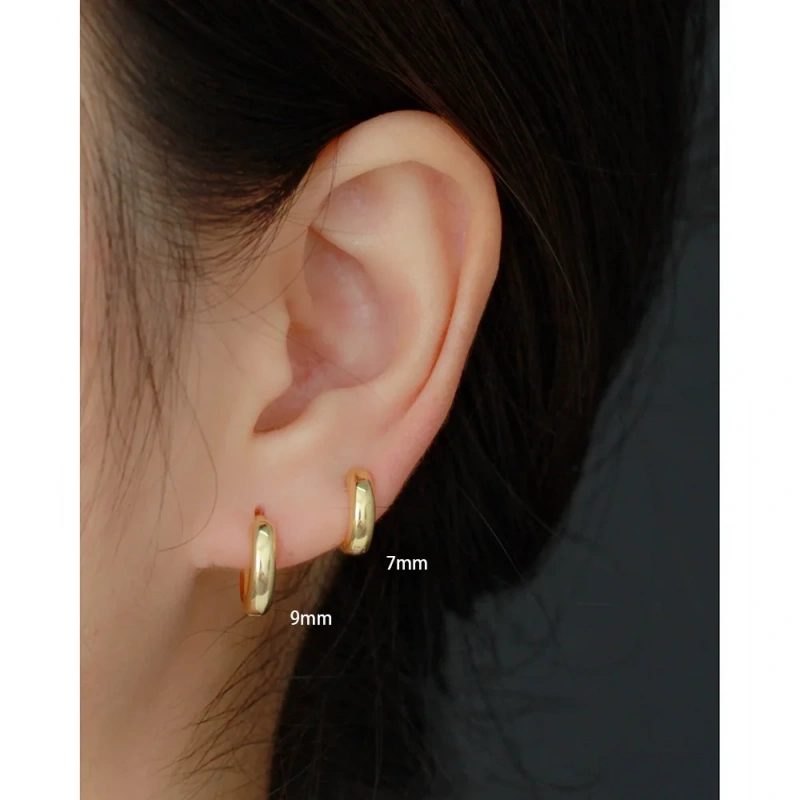 Simple Metal Scenery Round Shape Earrings Stud Earrings 925 Sterling Silver Hypoallergenic Earrings for Gift YF8105
