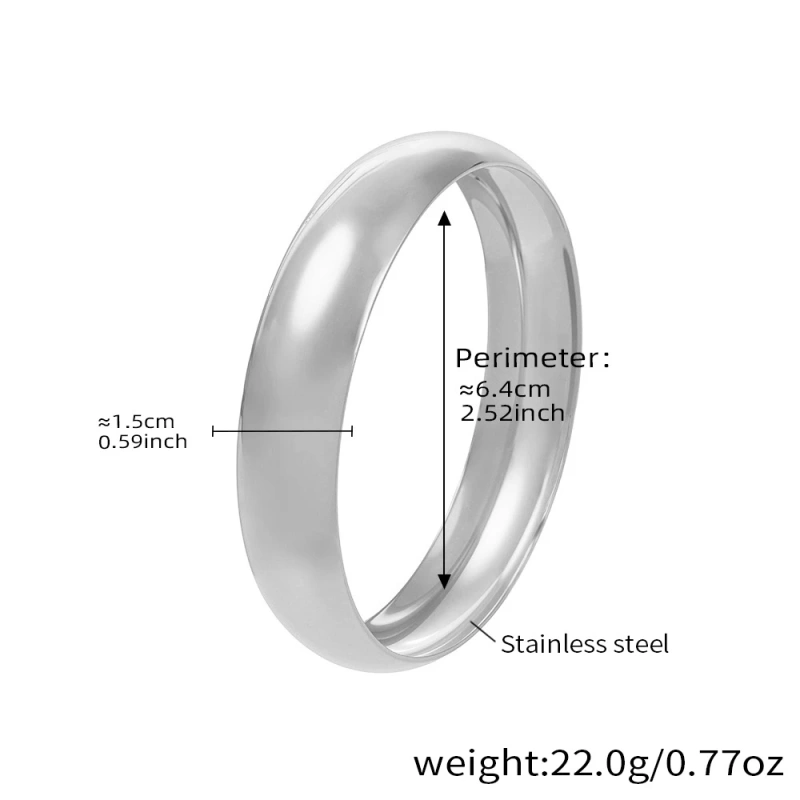 Fine Polished Spherical Widened Bracelet with Metallic Texture 18K Gold Plated Waterproof Stainless Steel YF8165