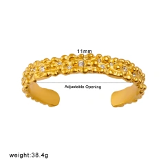 Exquisite Punk Bracelet 18k Stainless Steel Waterproof Crimped Textured Textured Open Bracelet for Couples YF8006