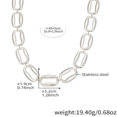 High Polished Stainless Steel Rectangular Necklace Bracelet Jewelry Set 18K Gold Plated Waterproof Stainless Steel YF8166