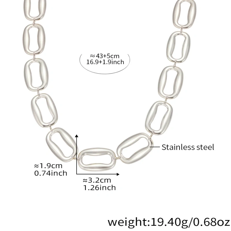 High Polished Stainless Steel Rectangular Necklace Bracelet Jewelry Set 18K Gold Plated Waterproof Stainless Steel YF8166