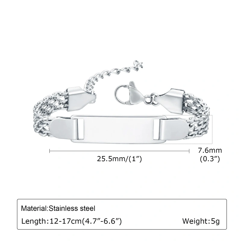 Mesh Bracelet Blank Bend Plate Engraveable DIY Bracelet Kids Womens18k Gold Plated Waterproof Stainless Steel YF8129b