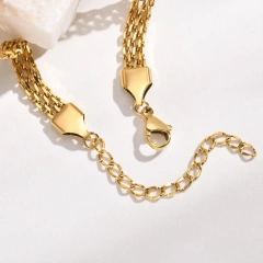 Mesh Bracelet Blank Bend Plate Engraveable DIY Bracelet Kids Womens18k Gold Plated Waterproof Stainless Steel YF8129b