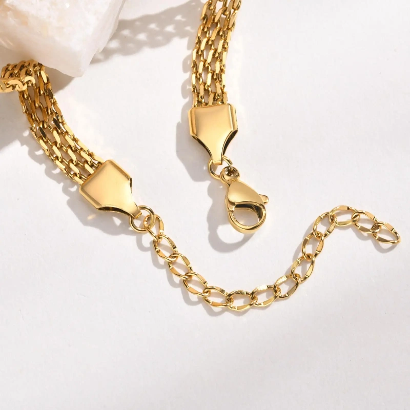 Mesh Bracelet Blank Bend Plate Engraveable DIY Bracelet Kids Womens18k Gold Plated Waterproof Stainless Steel YF8129b