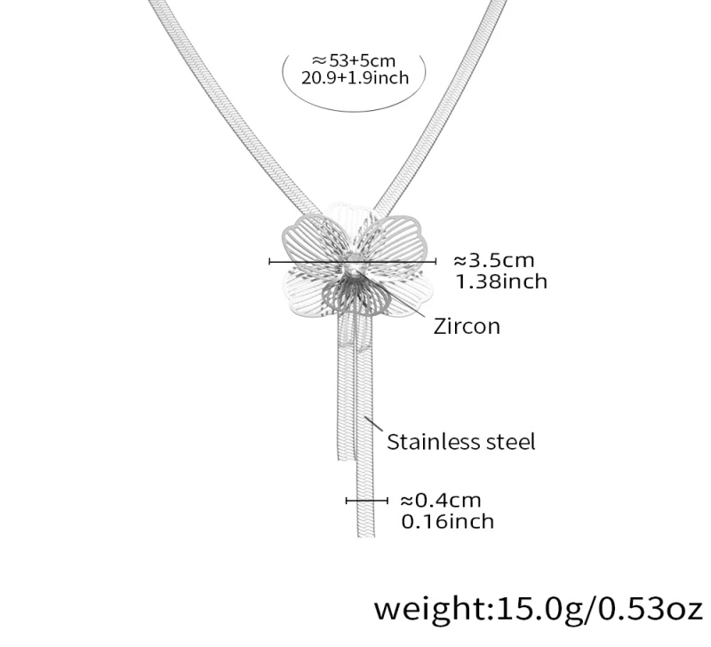 Exquisite Flower Jewelry Set with Necklace Bracelet  Ring Earrings 18k Gold Plated  Waterproof Stainless Steel for Gift YF8007