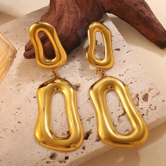 Niche Premium Geometric Irregular Ring Earrings 18K Gold Plated Waterproof Stainless Steel YF8170
