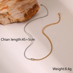 Ins Knotted Chain Necklace Bracelet Stud Earrings 18k Gold Plated Waterproof Stainless Steel Jewelry Set for Women YF8064