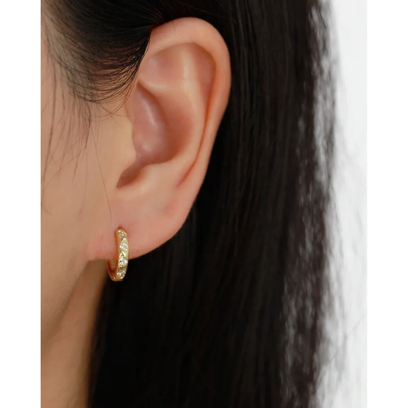 Minimalist Temperament Zircon Stud Earrings 925 Sterling Silver Hypoallergenic Earrings for Women YF8097
