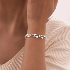 Trend Clip Square Buckle Bracelet Heart Oval Hand Chain Bracelet Necklace 18k Gold Plated Waterproof Stainless Steel YF8133