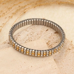 Wholesale Chain Zircon Bracelet Womens 18k Gold Plated Waterproof Stainless Steel Bracelet for Gifts YF8083