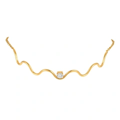 Flat Cross Chain Wavy Round Zircon Bracelet Necklace Gold 18k Gold Plated Waterproof Stainless Steel Jewelry Set for Gift YF8126