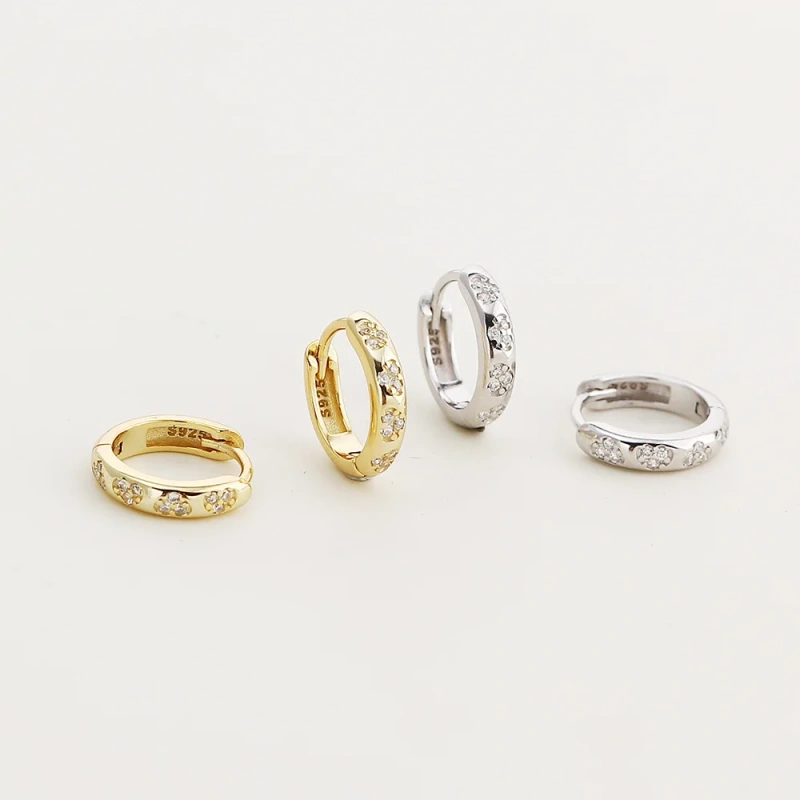 Minimalist Temperament Zircon Stud Earrings 925 Sterling Silver Hypoallergenic Earrings for Women YF8097