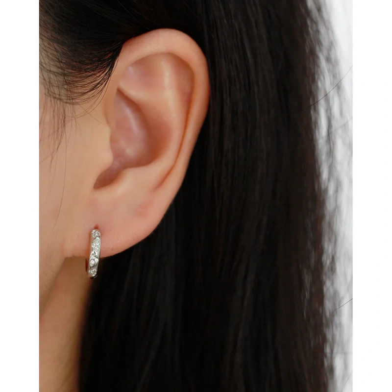 Minimalist Temperament Zircon Stud Earrings 925 Sterling Silver Hypoallergenic Earrings for Women YF8097