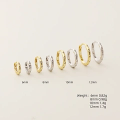 Ins Delicate Circle Zircon Earrings 925 Sterling Silver Hypoallergenic Earrings for Party YF8100