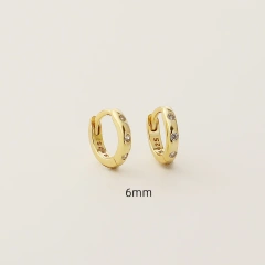 Ins Delicate Circle Zircon Earrings 925 Sterling Silver Hypoallergenic Earrings for Party YF8100