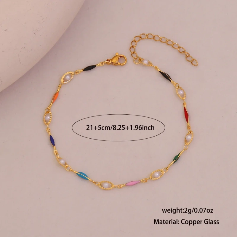 Exquisite Summer Beach Colored Zircon Anklace 18k Gold Plated Waterproof Stainless Steel Womens Anklet YF8042