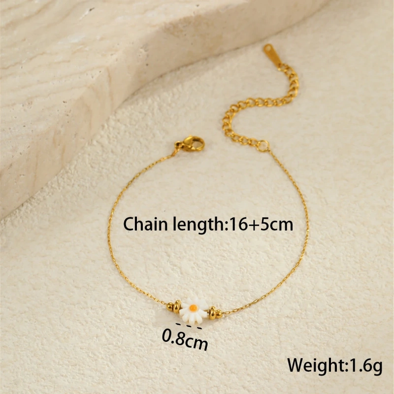 Summer Versatile Flower Bracelet 18k Gold Plated Waterproof Stainless Steel Earrings for Gift YF8067