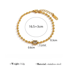 Wholesale Geometric Pentagram Love Zircon Bracelet Women 18k Gold Plated Waterproof Stainless Steel Bracelet for Gifts YF8055