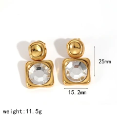 Exquisite Shiny Zircon Womems Earrings 18k Gold Plated Waterproof Stainless Steel  Multi Layer Pendant Jewelry for Party YF8012