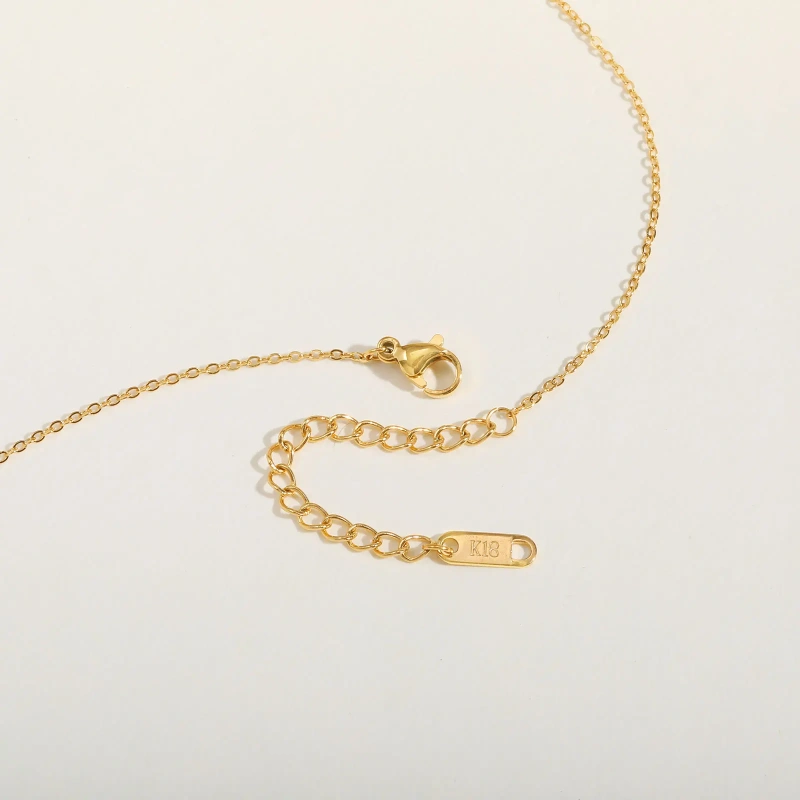 Stylish Square Strip Partition Clavicle Chain Y Shaped Fringe Necklace Gold 18K Gold Plated Waterproof Stainless Steel YF8161