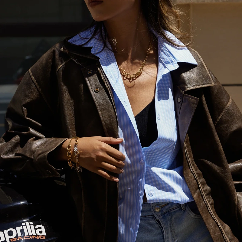 Waterproof Stainless Steel Double Panel Chain Design Knot Pendant Women Non Tarnish Necklace for Daily Use YF6632
