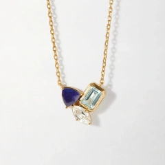 Fashion Ins Ruby Collarbone Chain Zircon Temperament Choker 18K Gold Plated Waterproof Stainless Steel YF8190