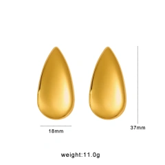 Niche Design Three Dimensional Water Drop Exaggerated Earrings Ins18K Gold Plated Waterproof Stainless Steel YF8208