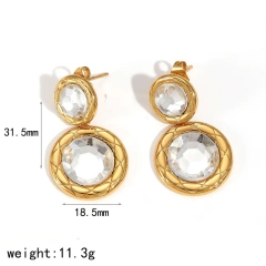 Exquisite Shiny Zircon Womems Earrings 18k Gold Plated Waterproof Stainless Steel  Multi Layer Pendant Jewelry for Party YF8012